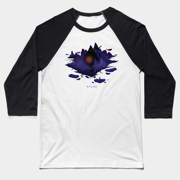 Atlas Island:No Man's Sky Baseball T-Shirt by Vertei